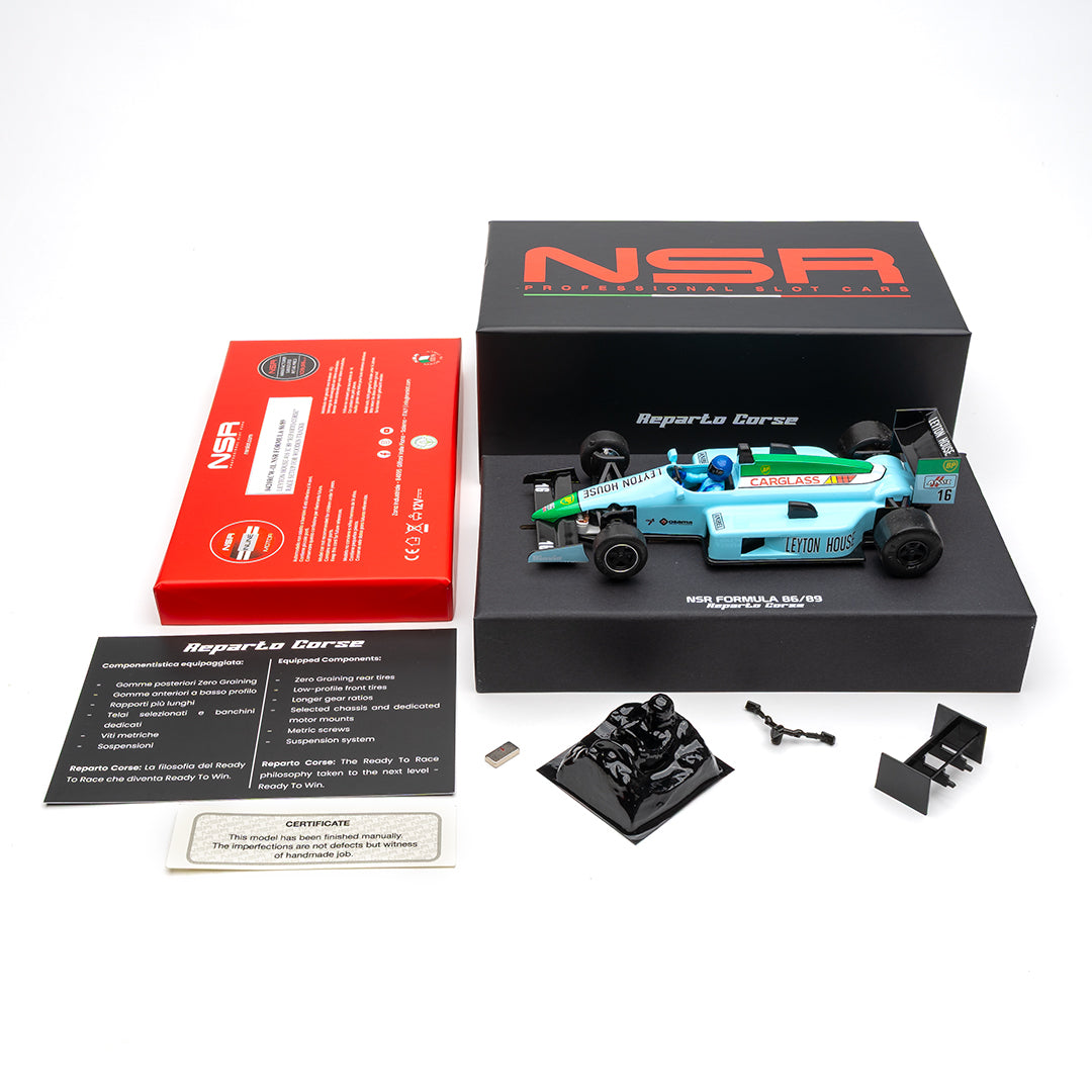 NSR Formula 86/89 Leyton House #16 IC 89 – “Racing Department” – Race Setup for Wooden Tracks (NSR0420RCW-IL)