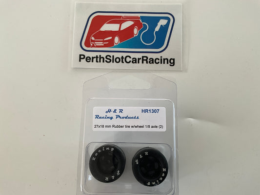 H&R 27x18mm Pair Black Wheels with Rubber Tyres (HR1307)