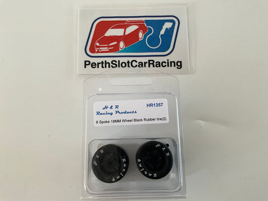H&R 6 Spoke 27x18mm Black Wheels & Rubber Tyres (HR1357)