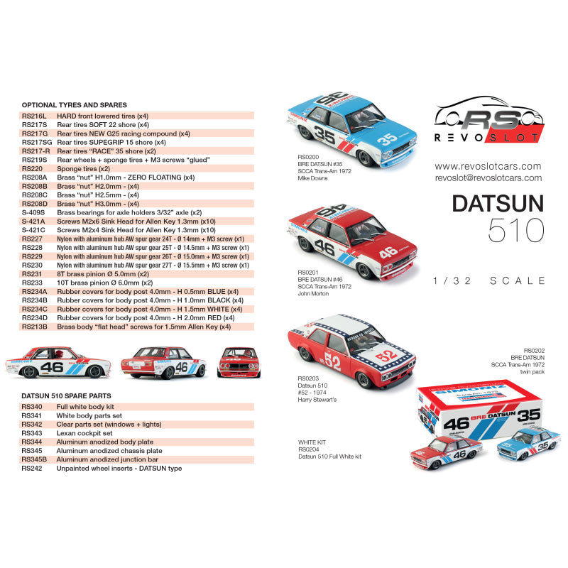 REVOSLOT Datsun 510 – White Kit (RS0204)