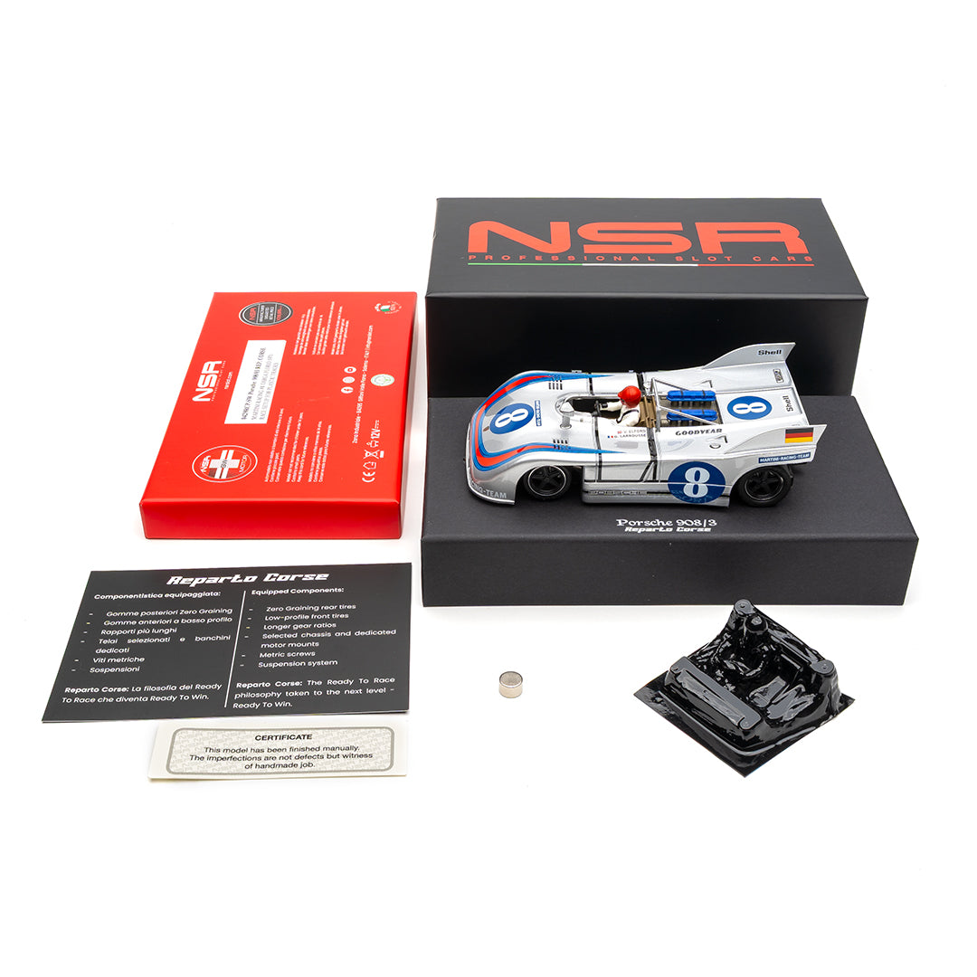 Porsche 908/03 Martini Racing Targa Florio 1971 #8 – “Racing Department” – Race Setup for Wooden Tracks (NSR0429RCW-SW)