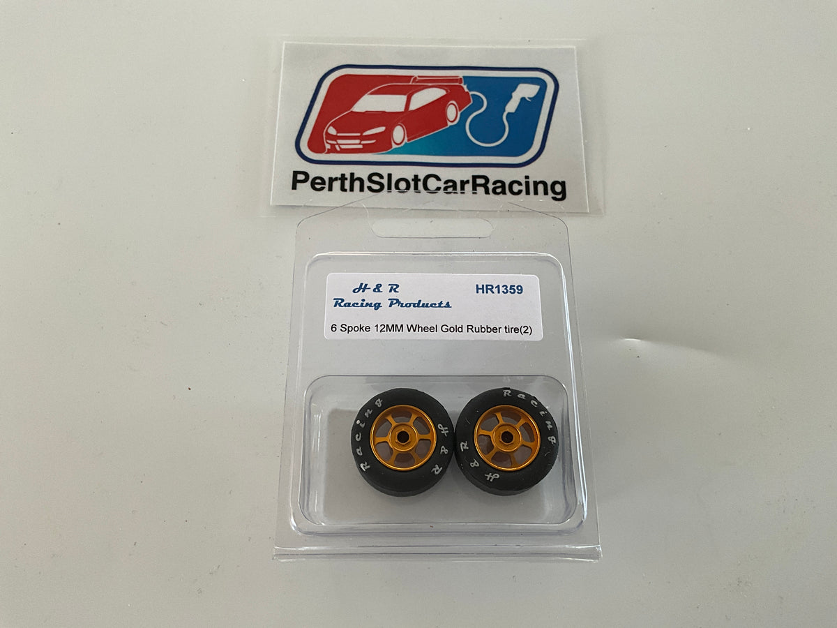 H&R 6 Spoke 27x12mm Gold Wheels & Rubber Tyres (HR1359)