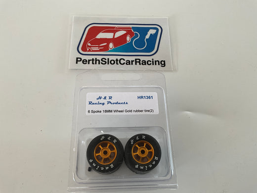 H&R 6 Spoke 27x18mm Gold Wheels & Rubber Tyres (HR1361)