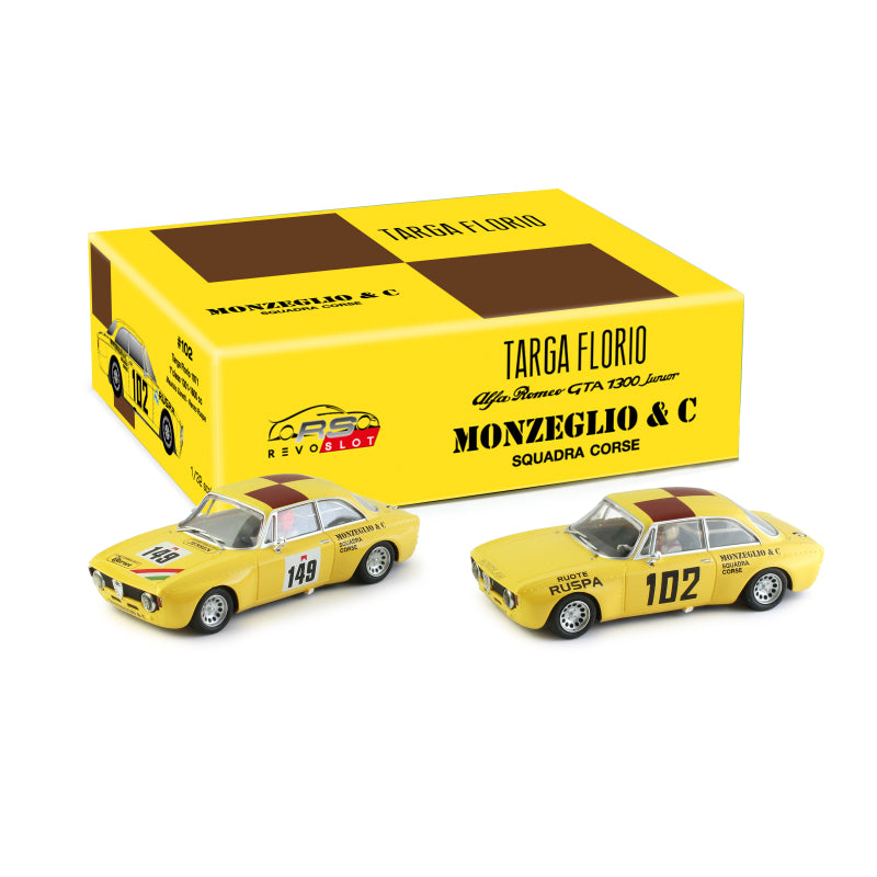 RevoSlot Alfa Romeo GTA 1300 Junior Monzeglio Squadra Corse Targa Florio 1971–1973 Twin Pack (RS0314)